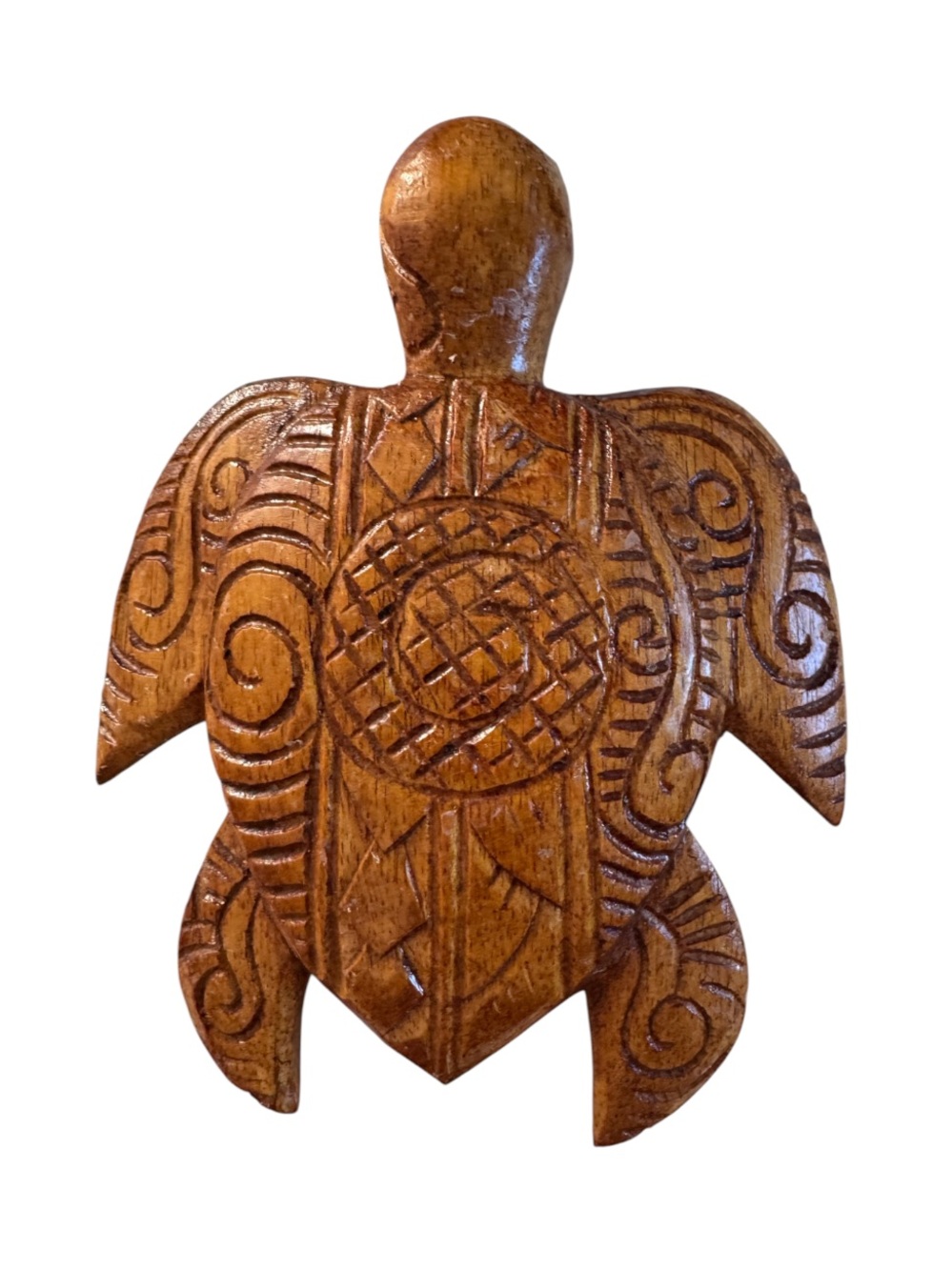 Hawaiian Hand-Carved Wooden Turtle 7”